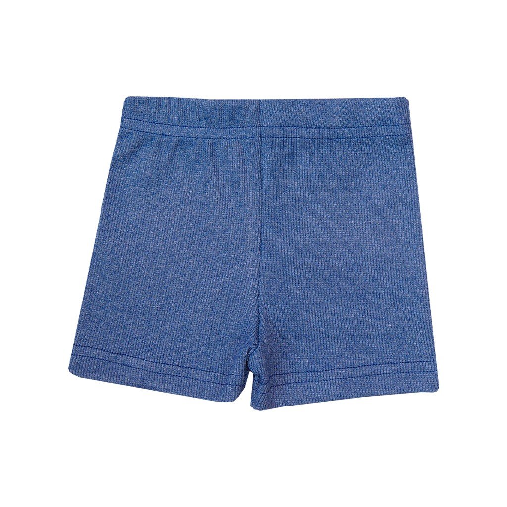 shorts canelado azul