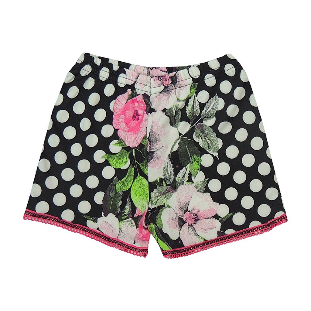 shorts bolas floral renda