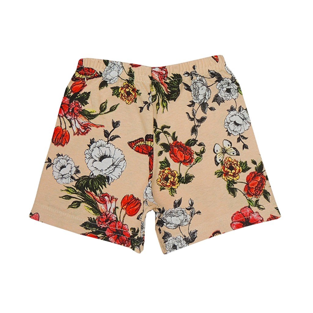 shorts bege floral