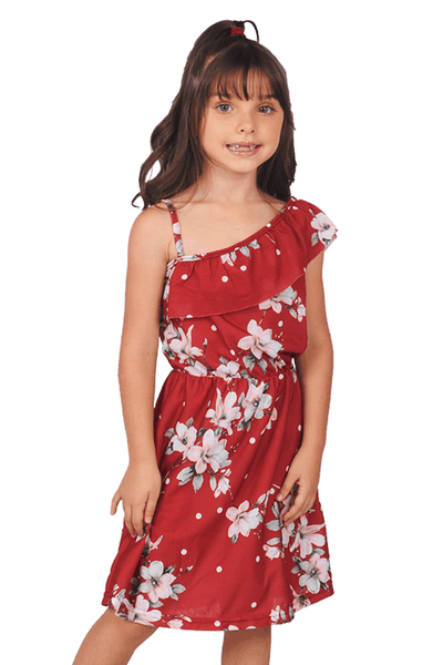 Vestido Infantil Ciganinha Xadrez Vermelho - Big Bless